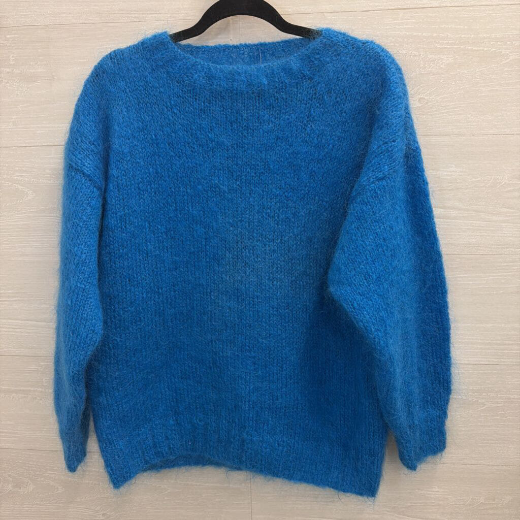 Bright Blue Fuzzy Sweater Medium