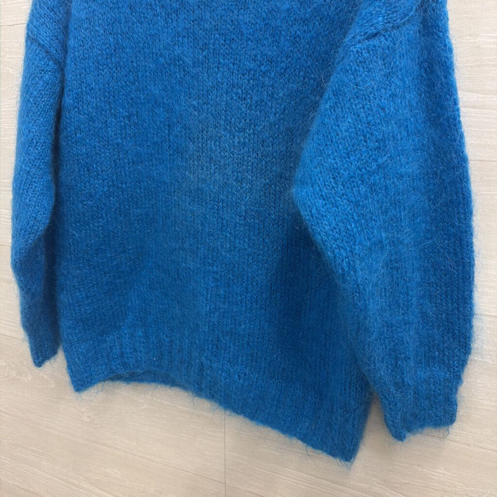 Bright Blue Fuzzy Sweater Medium