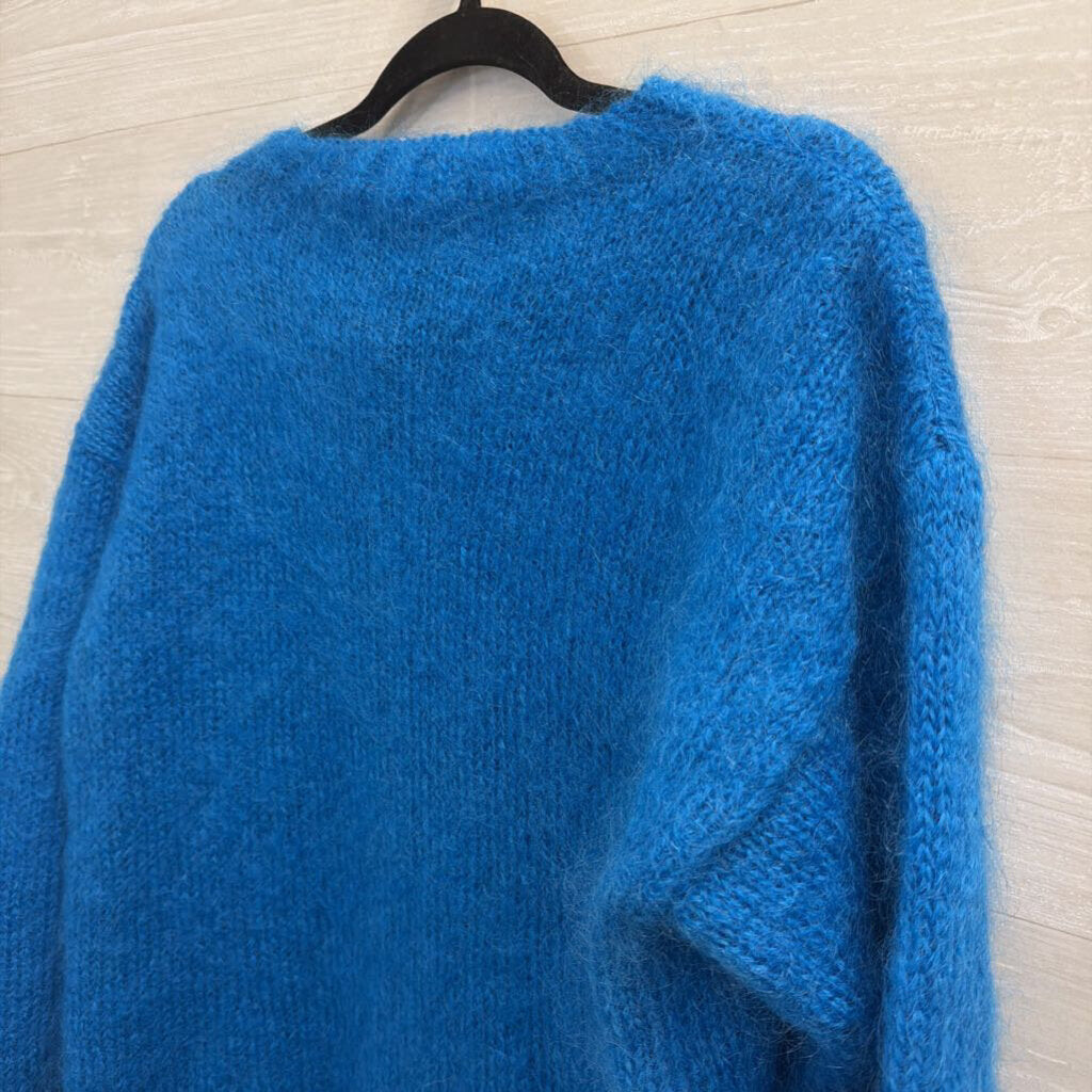 Bright Blue Fuzzy Sweater Medium