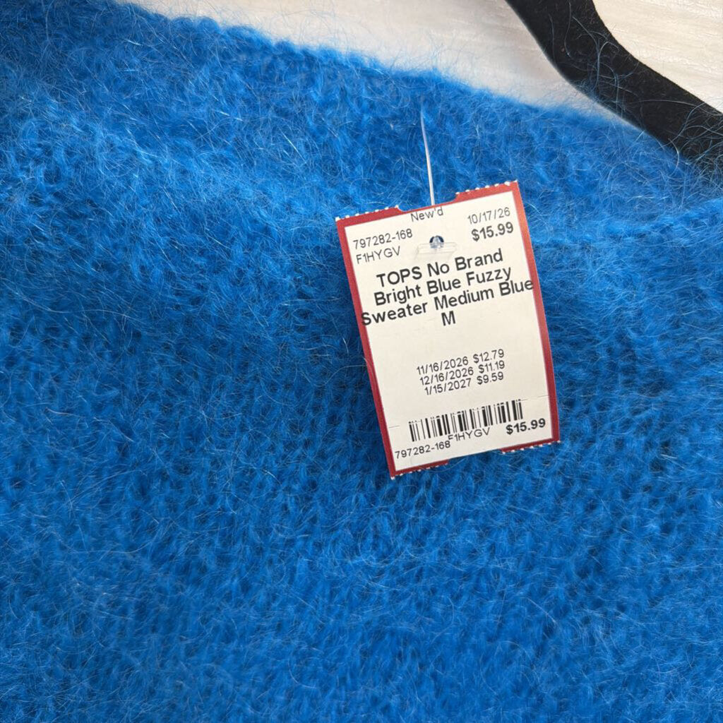 Bright Blue Fuzzy Sweater Medium