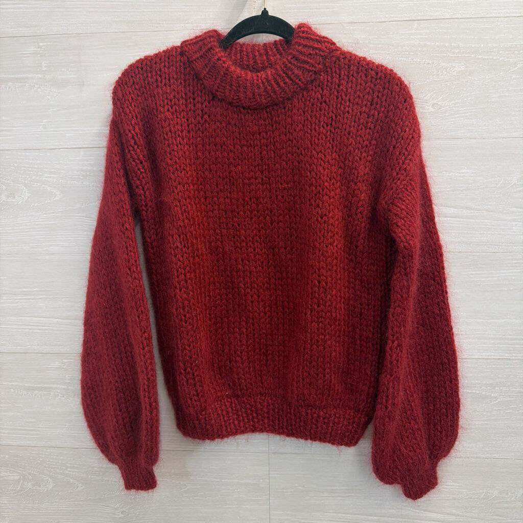 Plexida Red Fuzzy Sweater Small