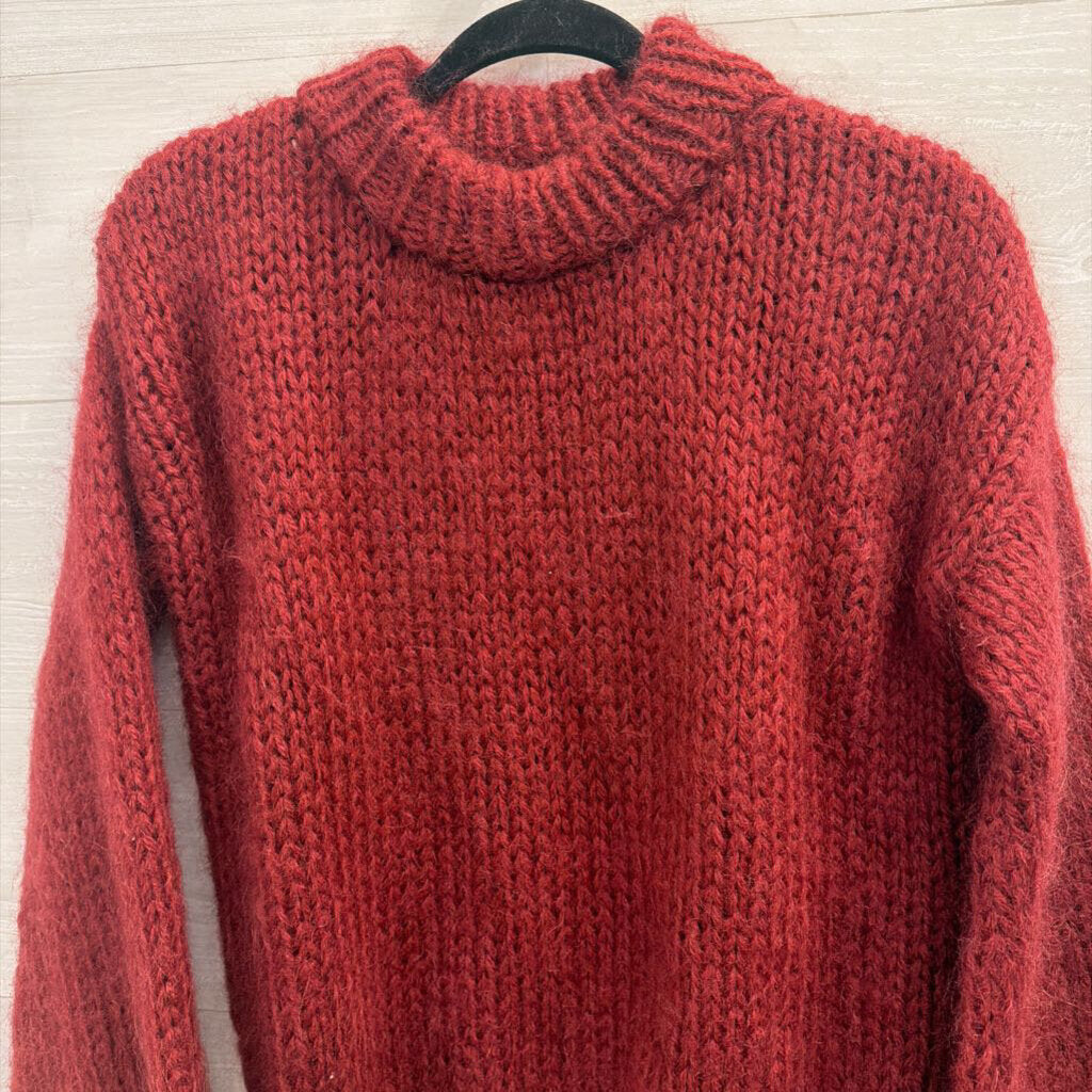 Plexida Red Fuzzy Sweater Small