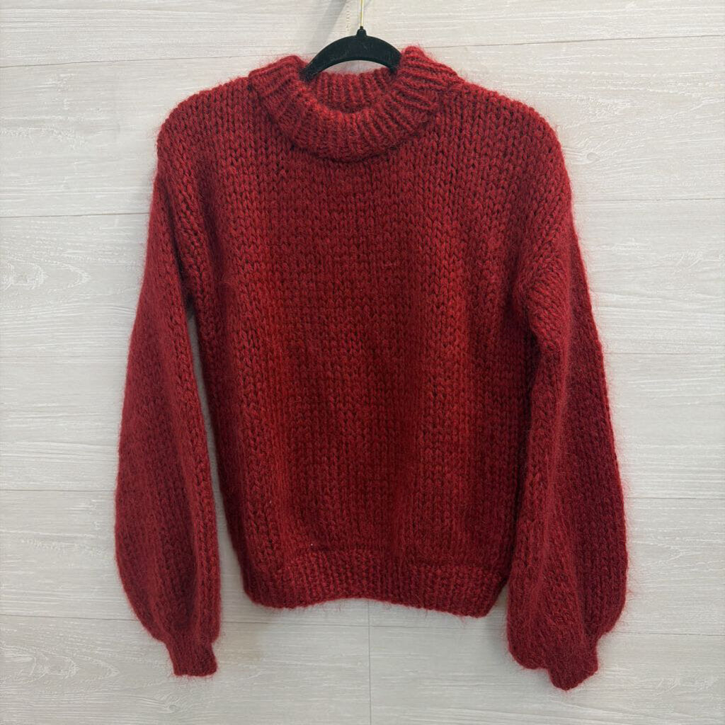 Plexida Red Fuzzy Sweater Small