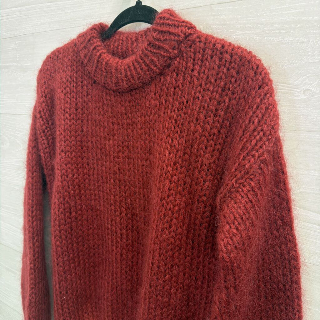 Plexida Red Fuzzy Sweater Small