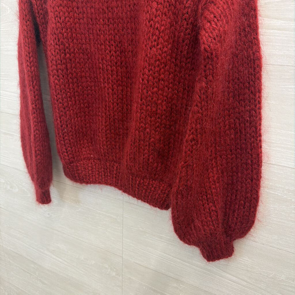 Plexida Red Fuzzy Sweater Small