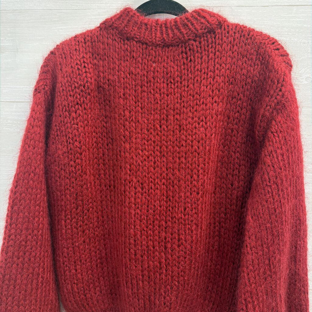 Plexida Red Fuzzy Sweater Small