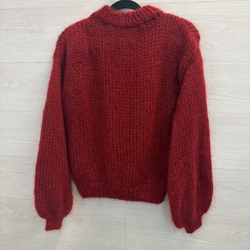 Plexida Red Fuzzy Sweater Small