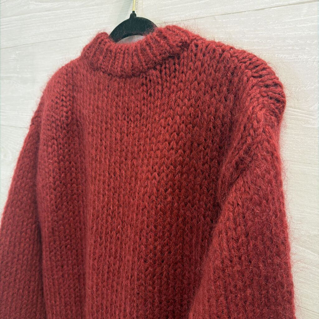 Plexida Red Fuzzy Sweater Small