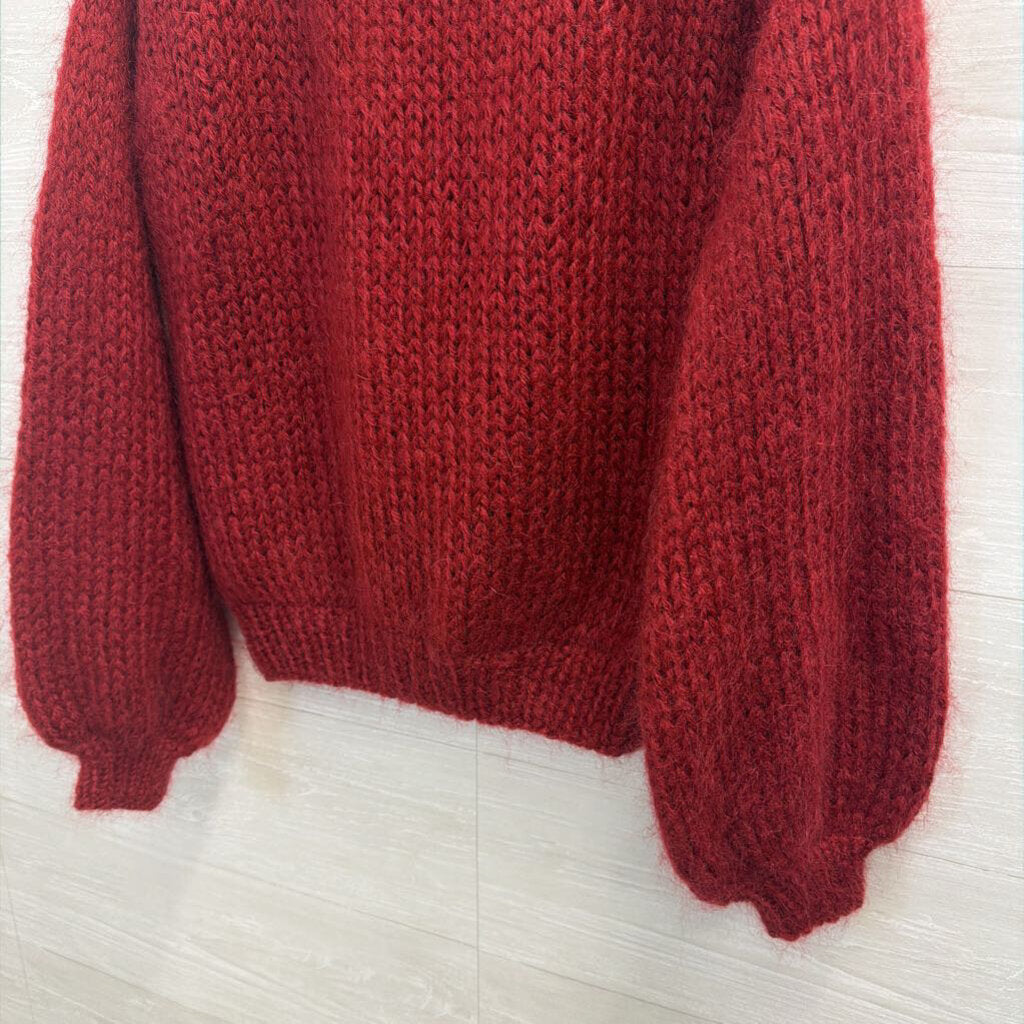 Plexida Red Fuzzy Sweater Small