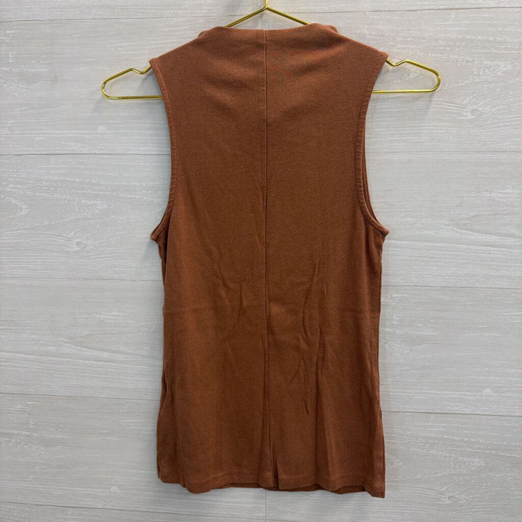 Brown Mock Neck Tank Top Small