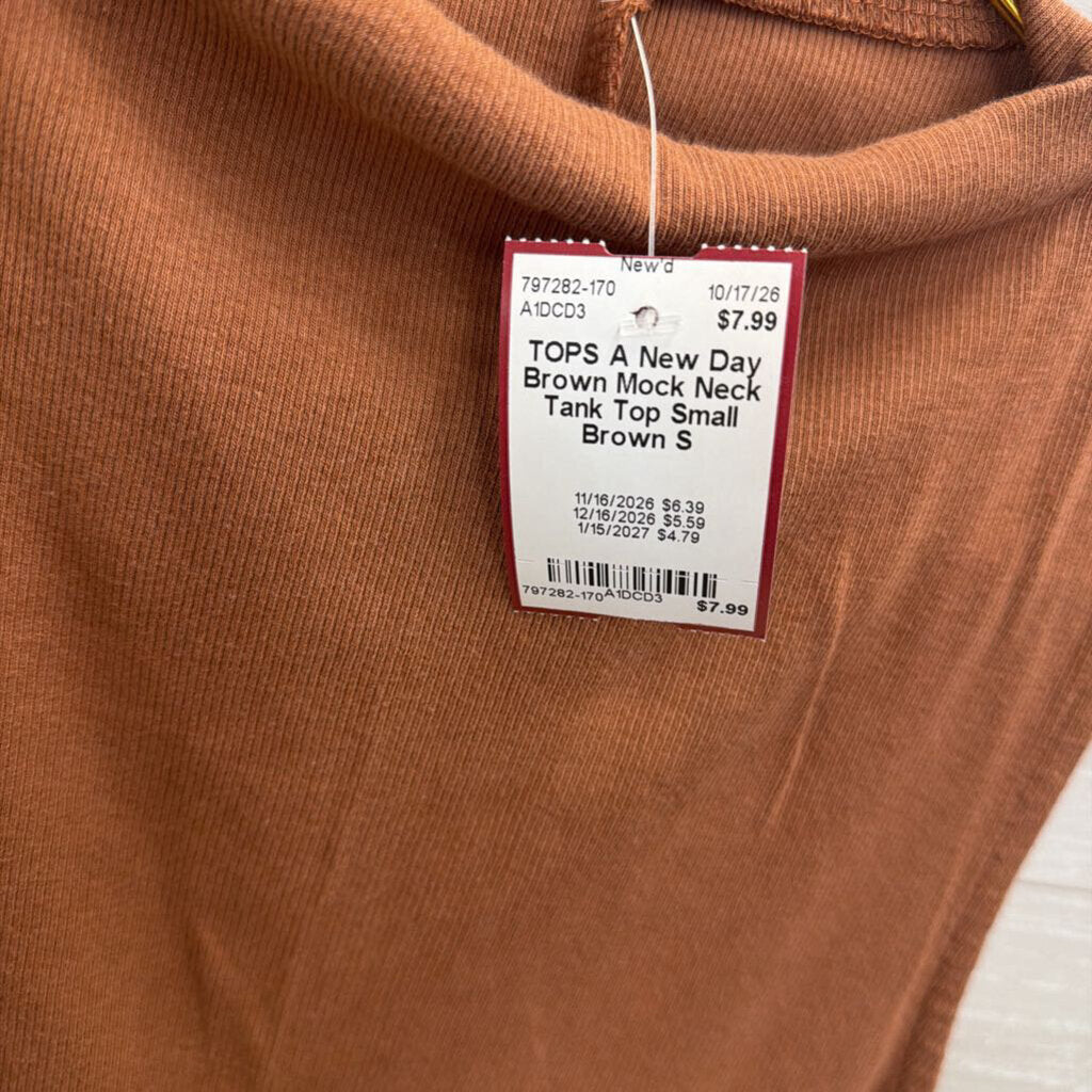 Brown Mock Neck Tank Top Small
