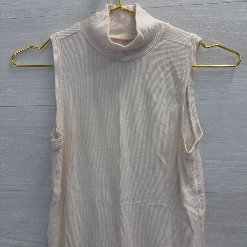 Cream Mock Neck Tank Top Small