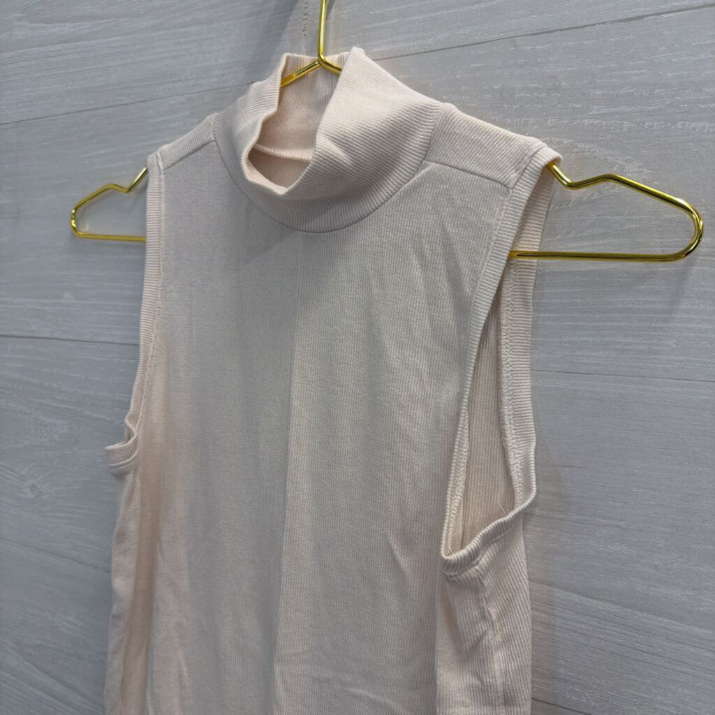 Cream Mock Neck Tank Top Small