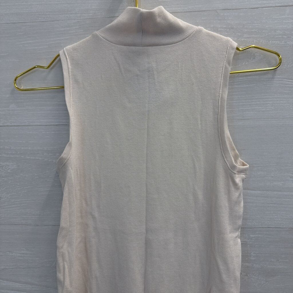 Cream Mock Neck Tank Top Small