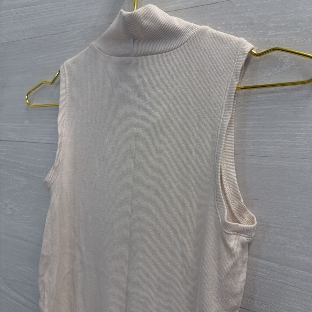 Cream Mock Neck Tank Top Small