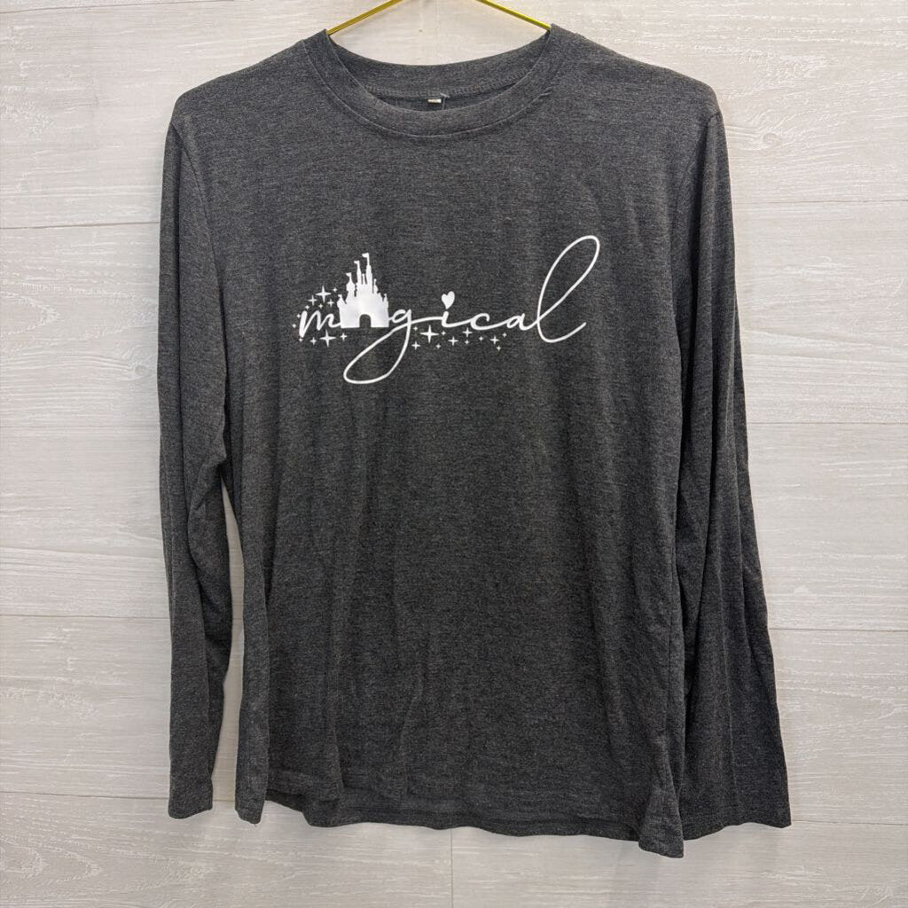 Magical Long Sleeve Charcoal Tee Small