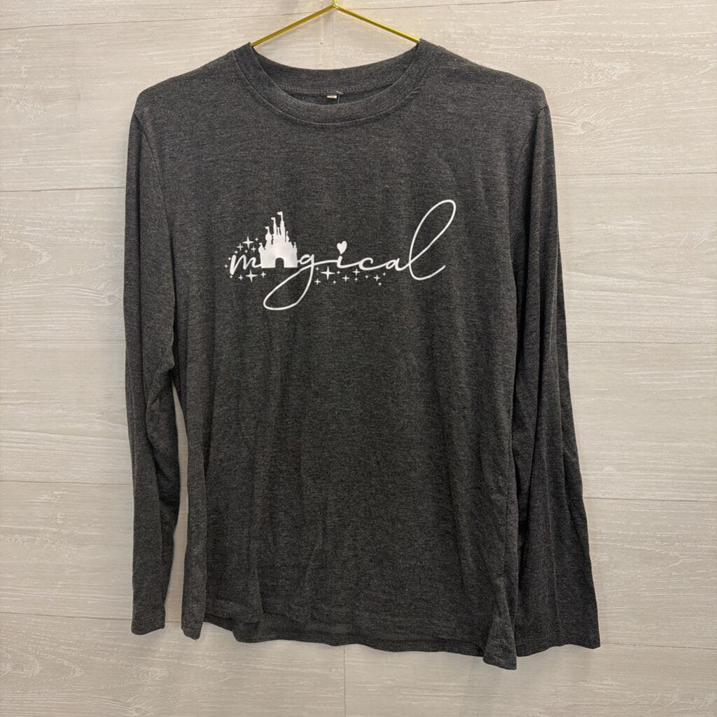 Magical Long Sleeve Charcoal Tee Small