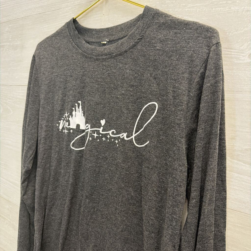 Magical Long Sleeve Charcoal Tee Small