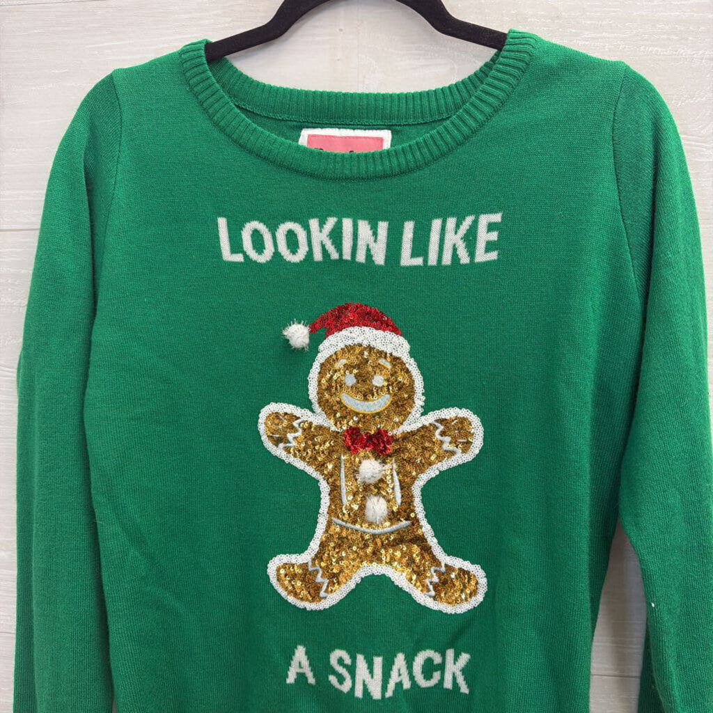 Tipsy Elves Ginger Bread Sequin Sweater Small