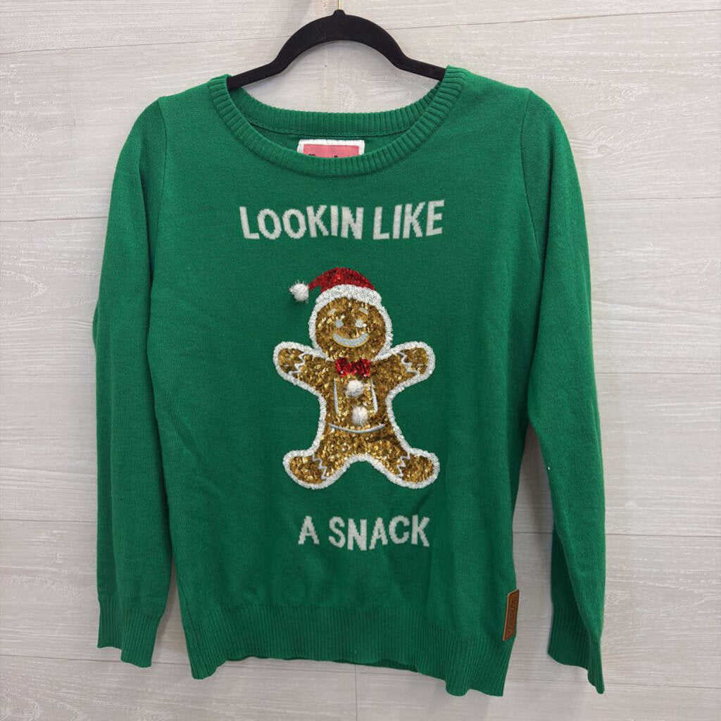 Tipsy Elves Ginger Bread Sequin Sweater Small
