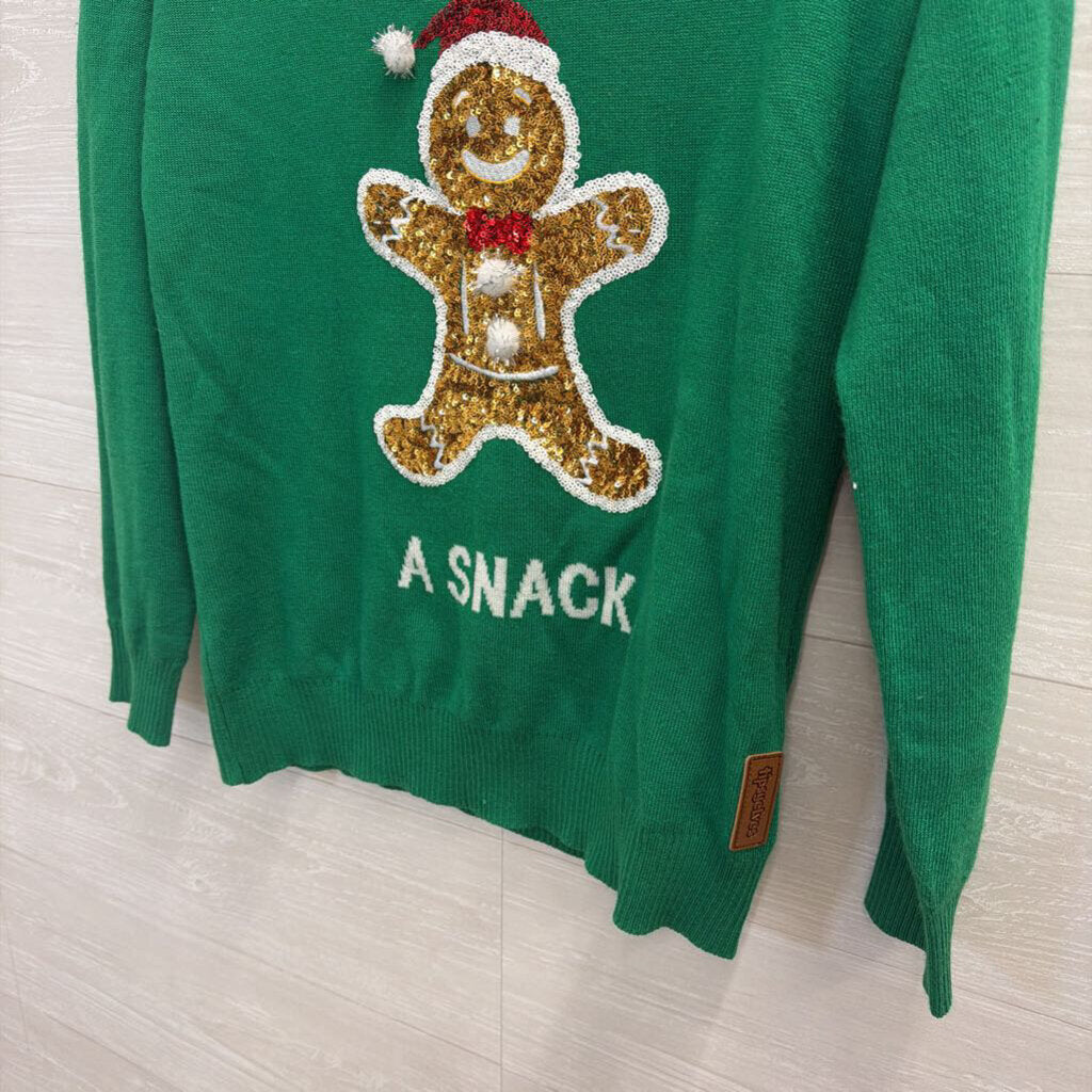Tipsy Elves Ginger Bread Sequin Sweater Small