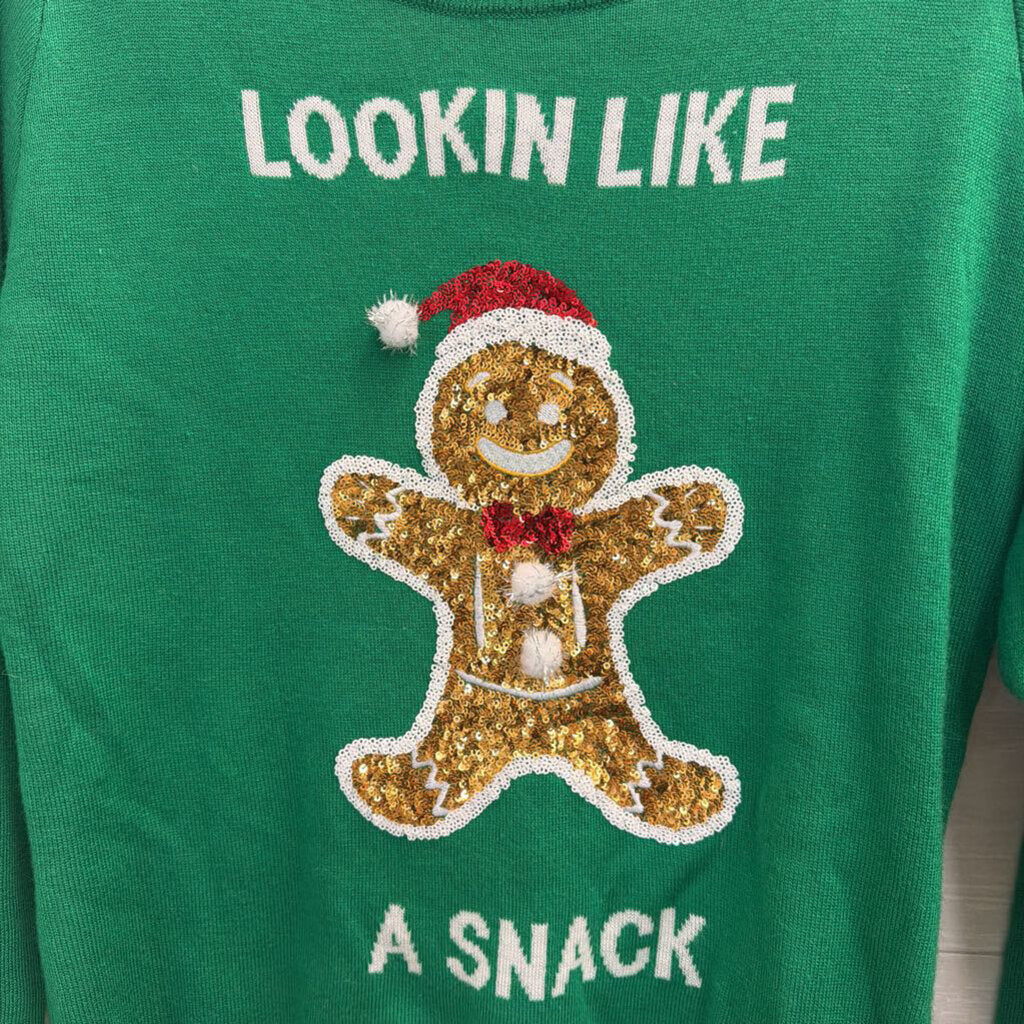 Tipsy Elves Ginger Bread Sequin Sweater Small