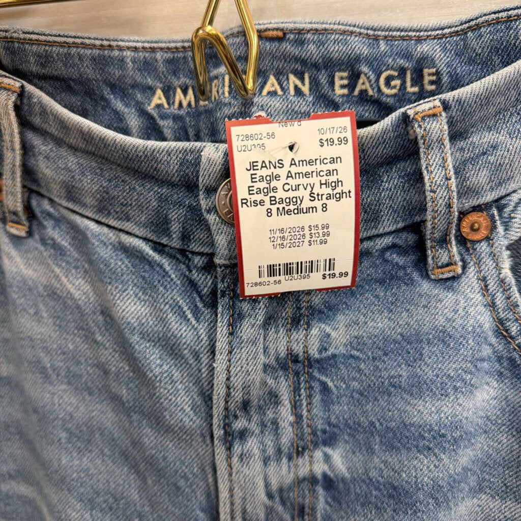 American Eagle Curvy High Rise Baggy Straight 8
