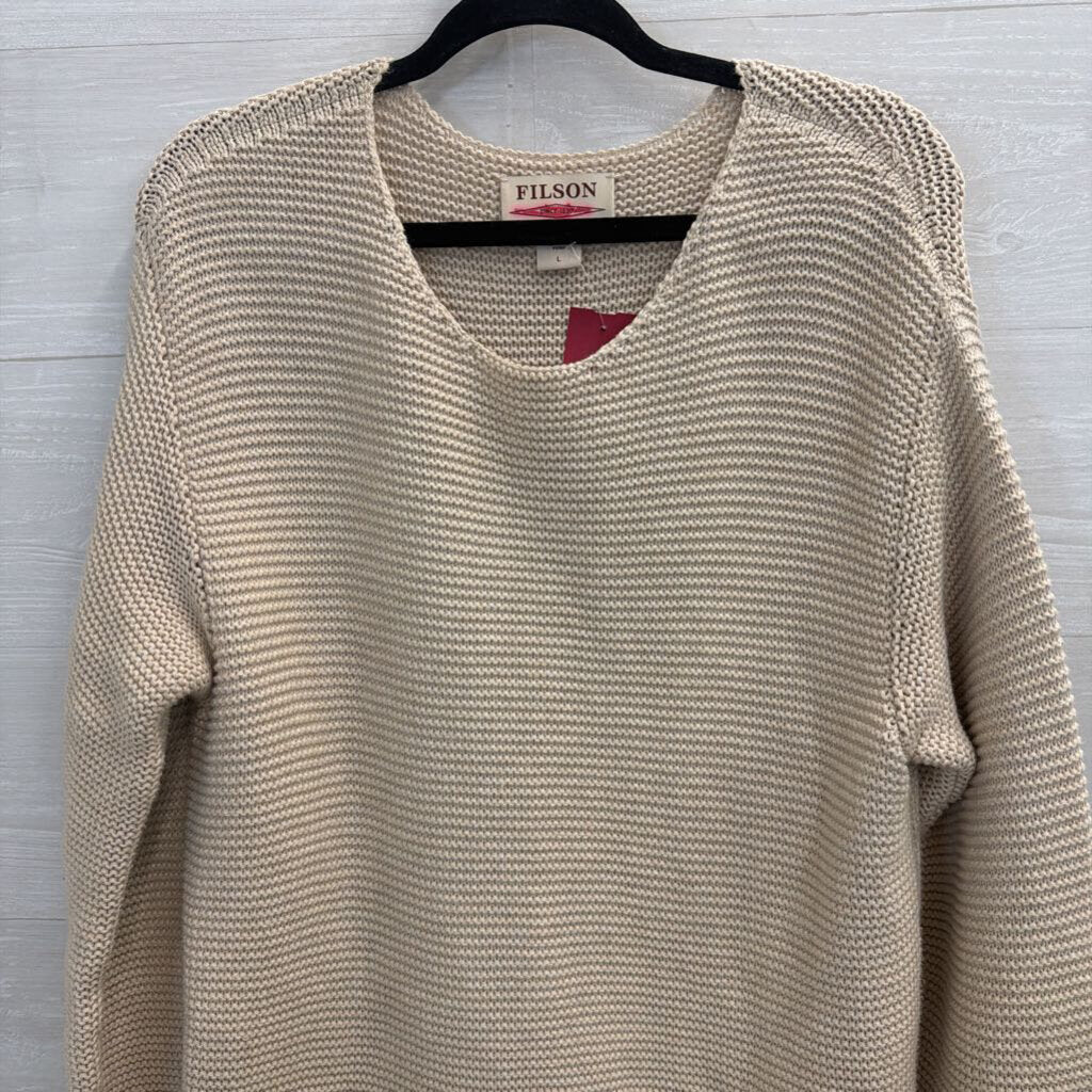 Filson Beige 100% Knit Sweater Large