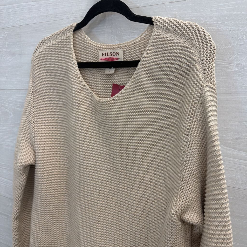 Filson Beige 100% Knit Sweater Large
