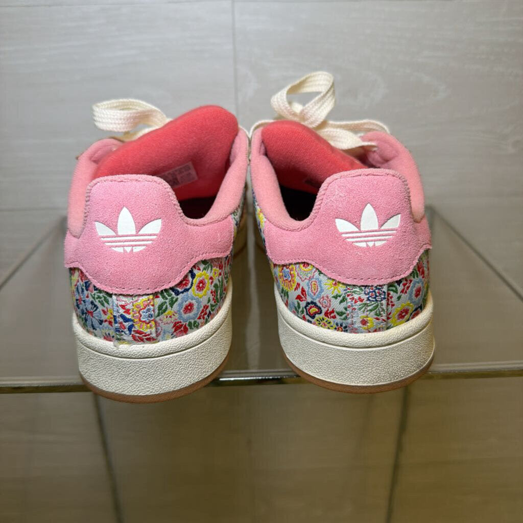 Adidas Floral Print Pink Stripe Sneakers 7.0