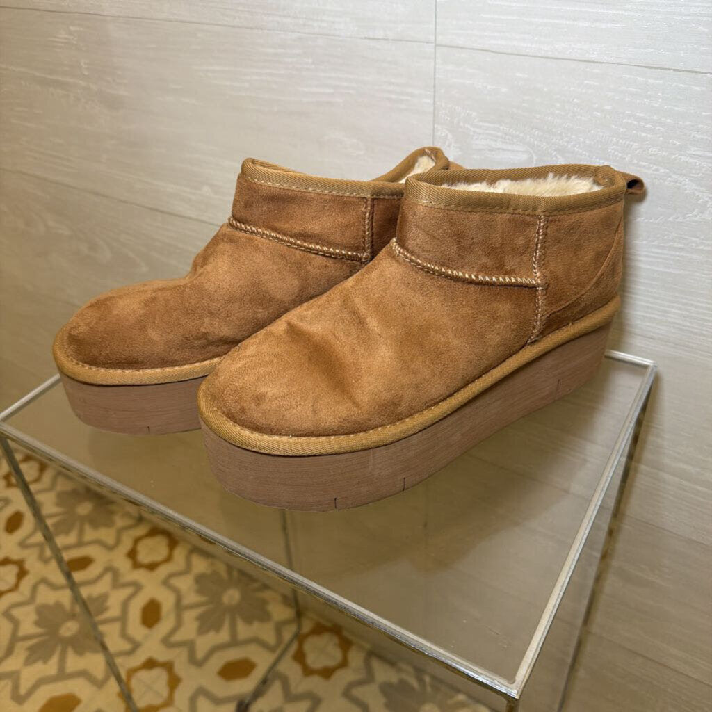 Chestnut Platform Mini Boots 7.5