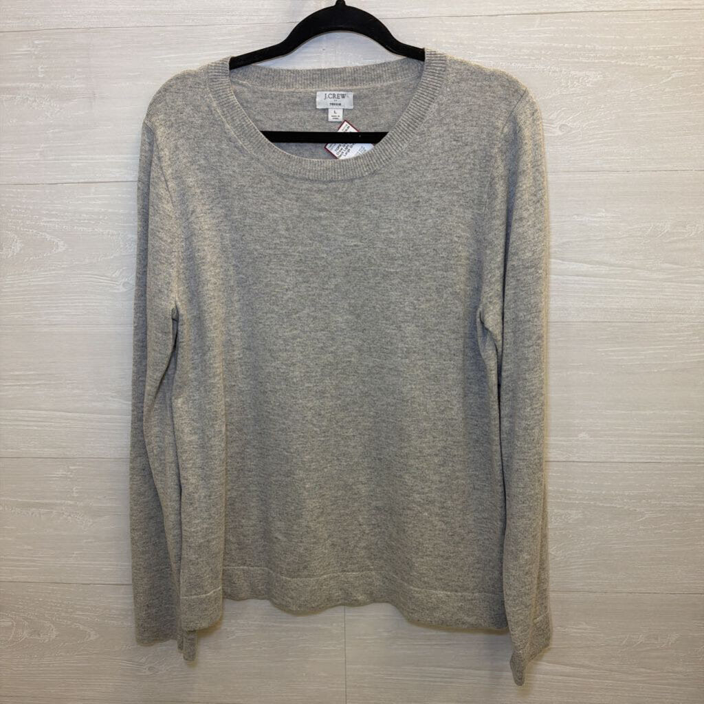 J. Crew Grey Scoop Neck Light Sweater Large