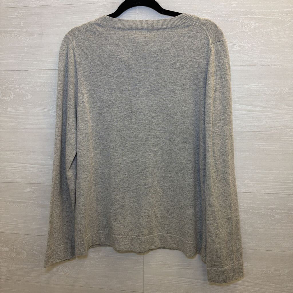 J. Crew Grey Scoop Neck Light Sweater Large