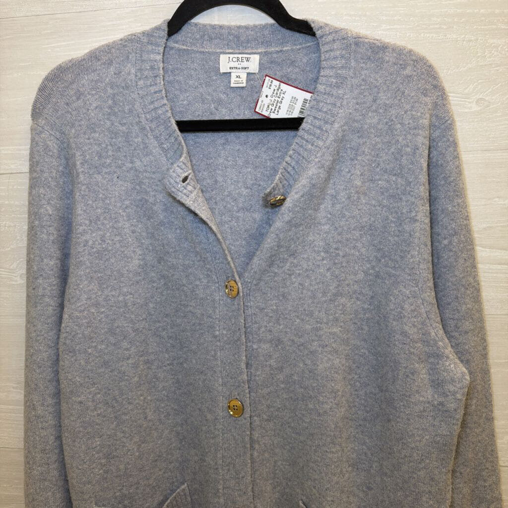 J. Crew Grey Cardigan Sweater Extra Large