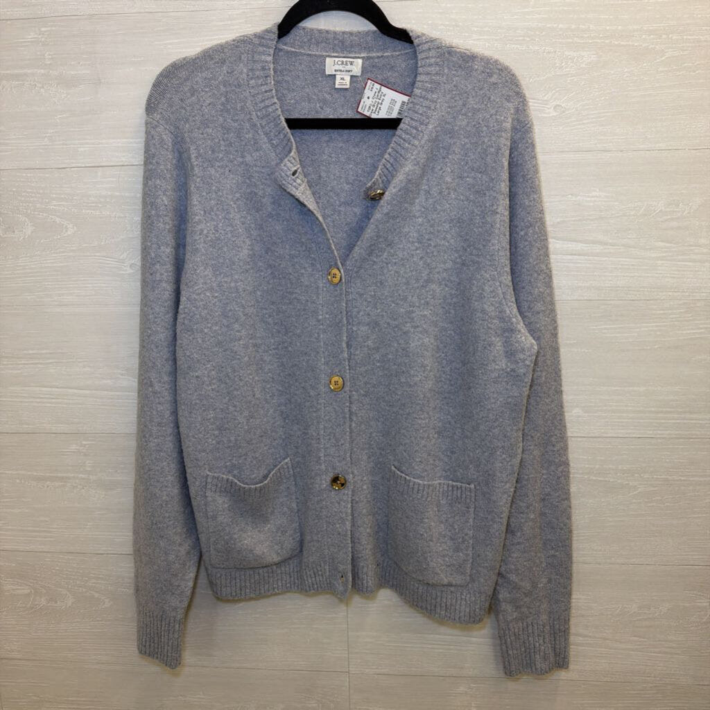 J. Crew Grey Cardigan Sweater Extra Large