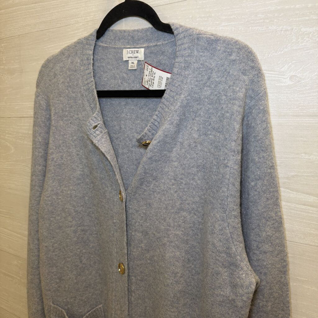 J. Crew Grey Cardigan Sweater Extra Large