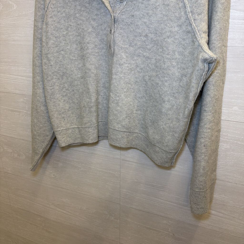 Lucky Brand Grey Button Henley Large