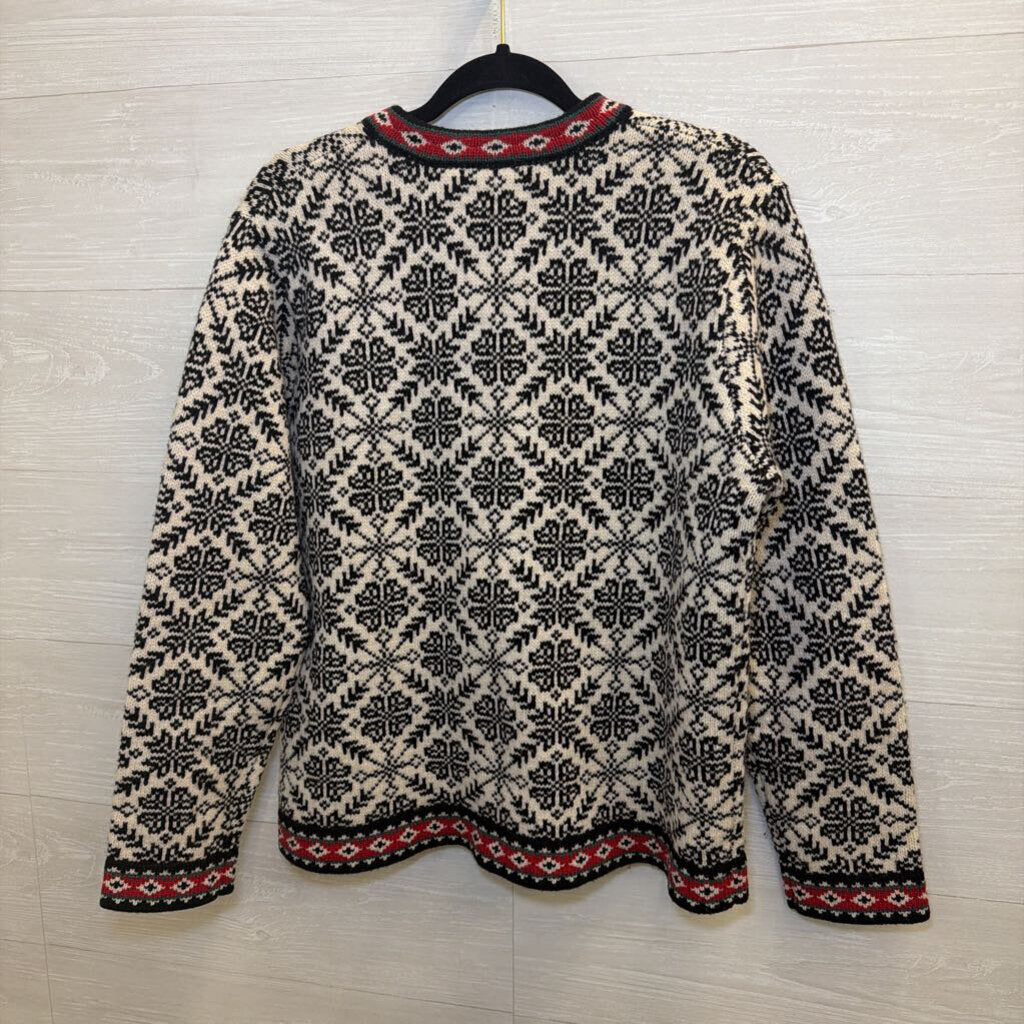LL Bean Vintage Nordic Snowflake Cardigan Large