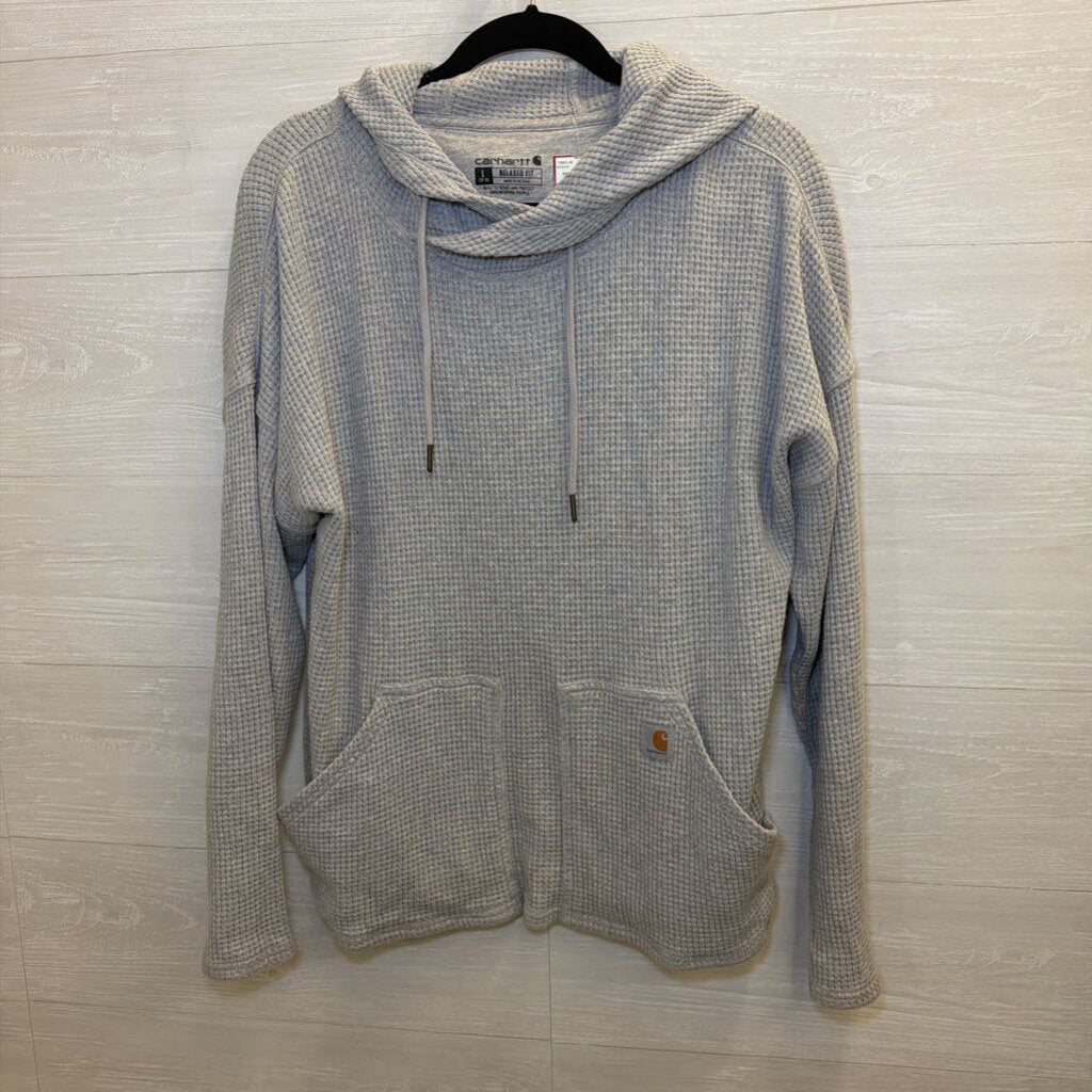 Carhartt Grey Waffle Hooded Long Sleeve Large