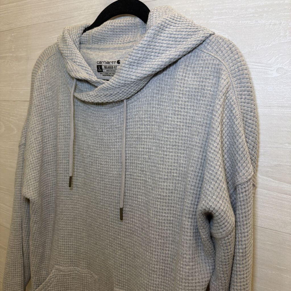 Carhartt Grey Waffle Hooded Long Sleeve Large