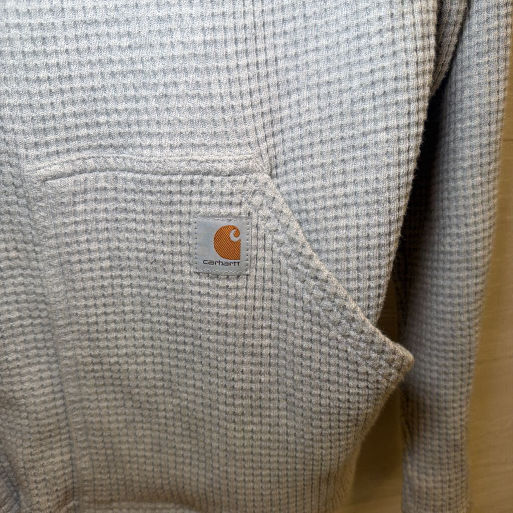 Carhartt Grey Waffle Hooded Long Sleeve Large