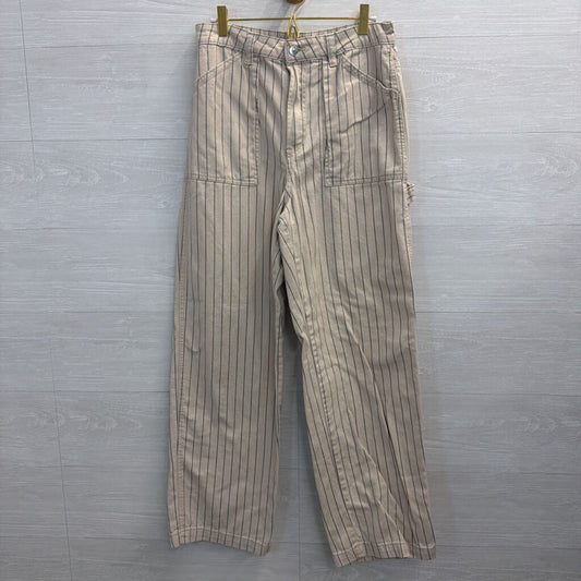 Cream/Black Pinstripe Baggy Pants 8