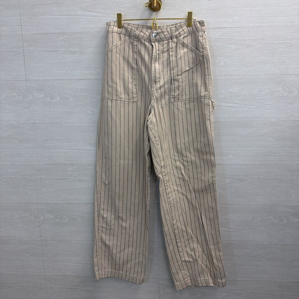 Cream/Black Pinstripe Baggy Pants 8