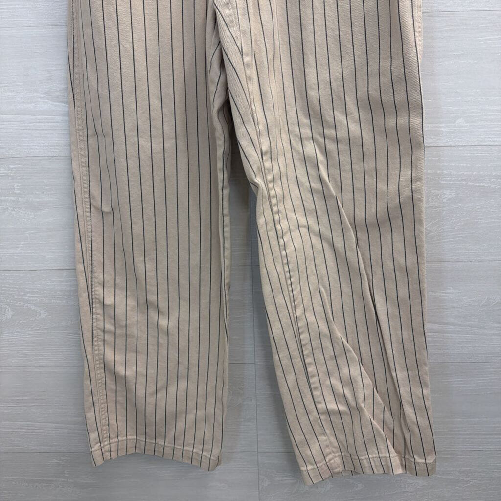 Cream/Black Pinstripe Baggy Pants 8