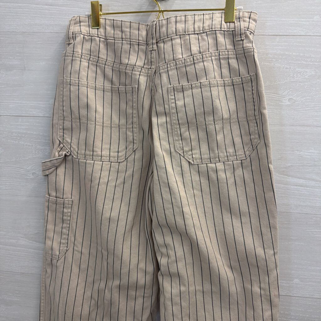 Cream/Black Pinstripe Baggy Pants 8
