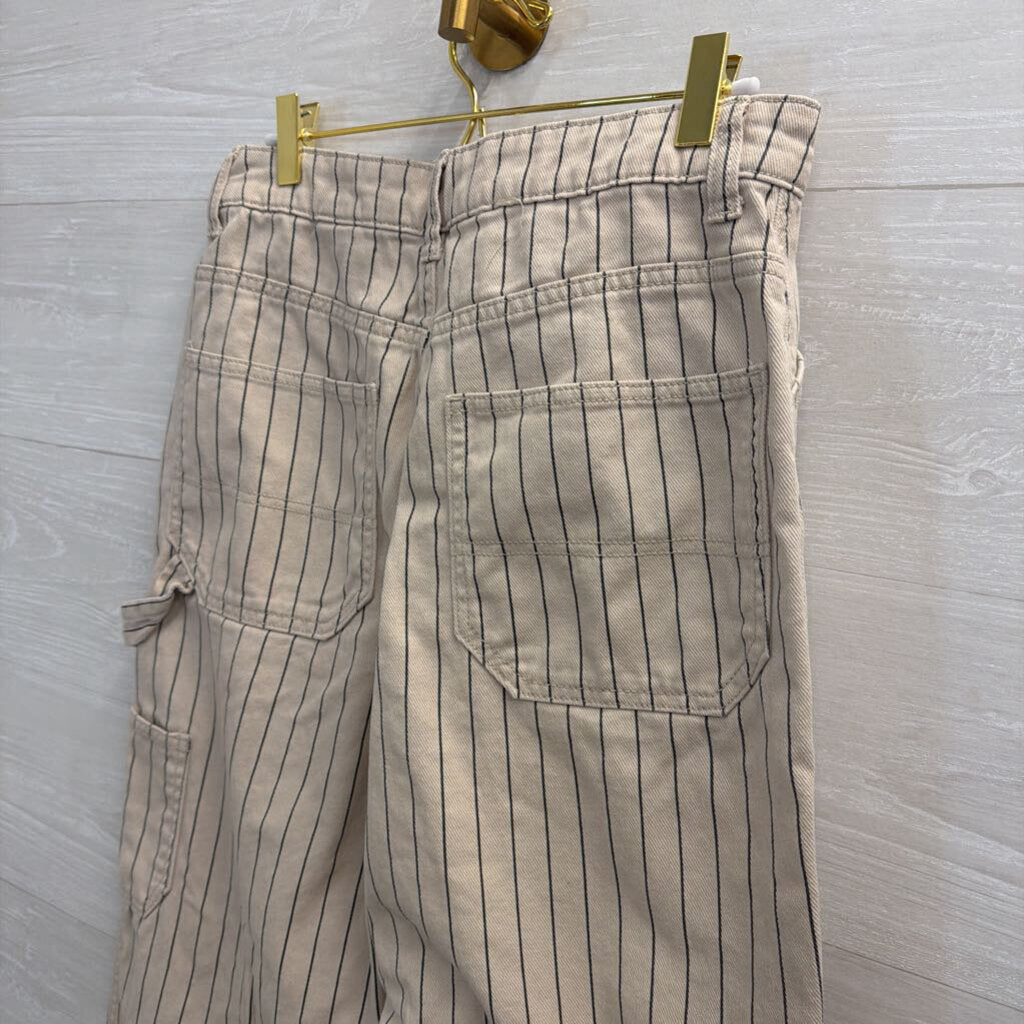 Cream/Black Pinstripe Baggy Pants 8