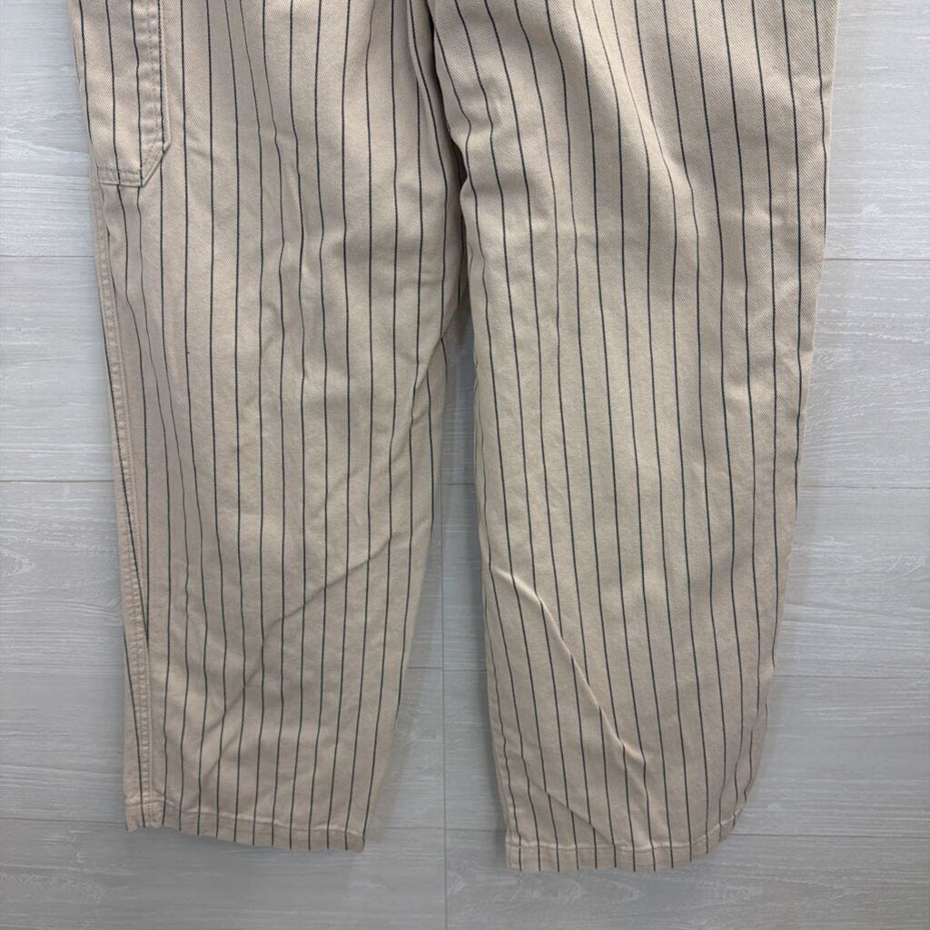 Cream/Black Pinstripe Baggy Pants 8