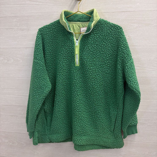 Aerie Green Fleece Quarter Zip Medium