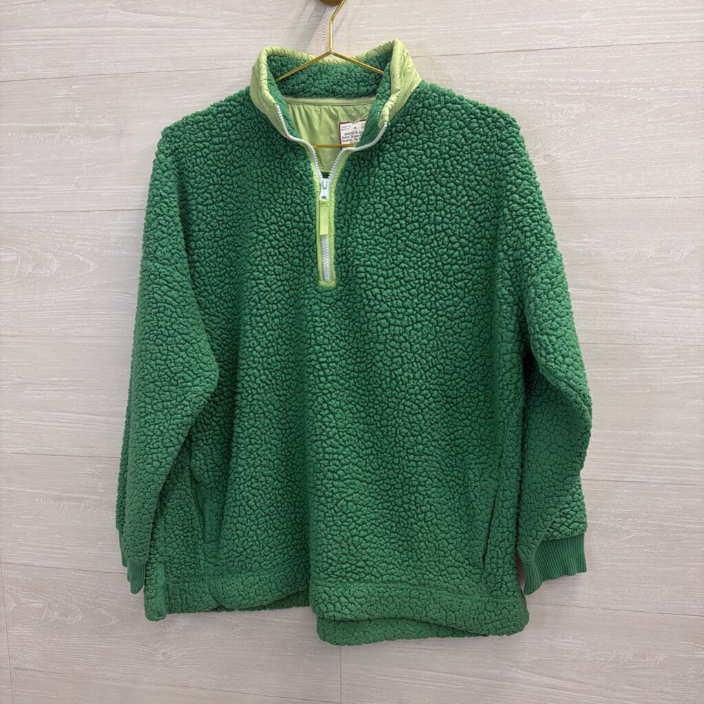 Aerie Green Fleece Quarter Zip Medium