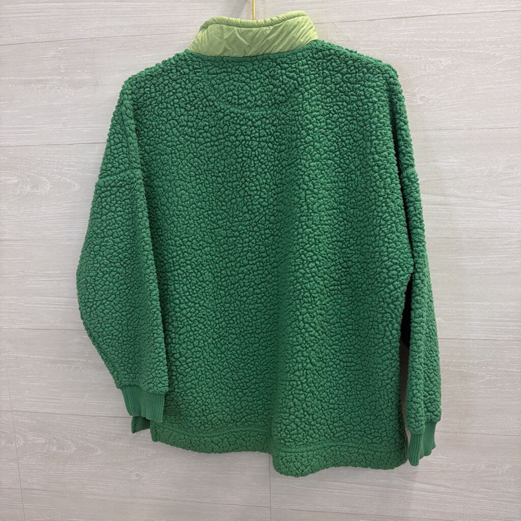 Aerie Green Fleece Quarter Zip Medium